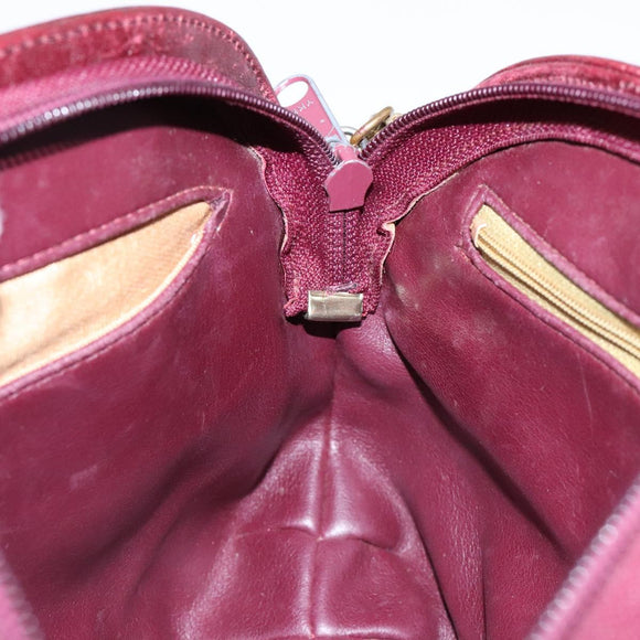 Christian Dior Shoulder Bag Leather Red Gold Auth bs28724