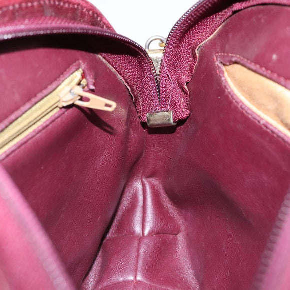 Christian Dior Shoulder Bag Leather Red Gold Auth bs28724