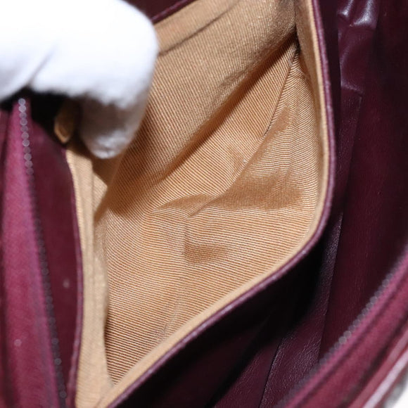 Christian Dior Shoulder Bag Leather Red Gold Auth bs28724