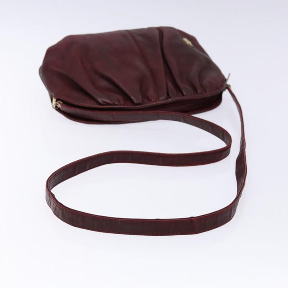 Christian Dior Shoulder Bag Leather Red Gold Auth bs28724