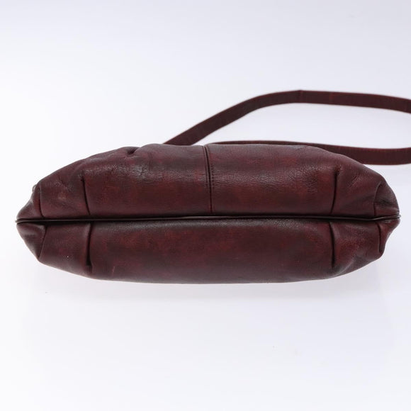 Christian Dior Shoulder Bag Leather Red Gold Auth bs28724