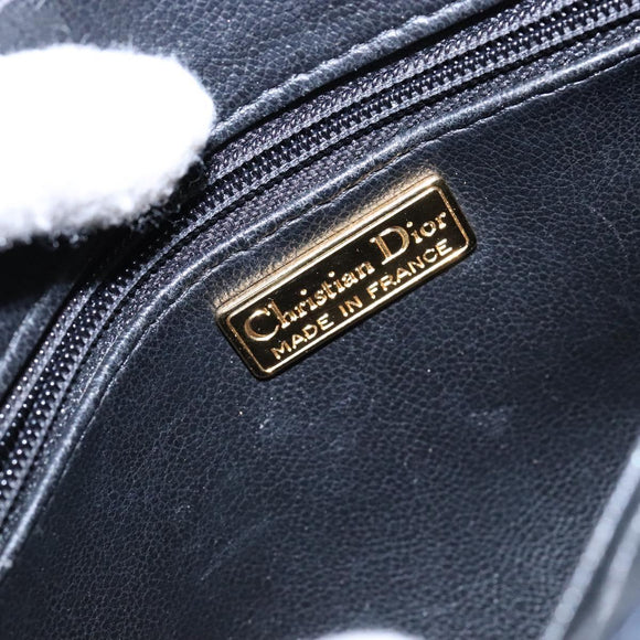 Christian Dior Shoulder Bag Leather Navy Gold Auth bs28726