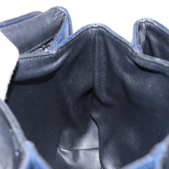 Christian Dior Shoulder Bag Leather Navy Gold Auth bs28726