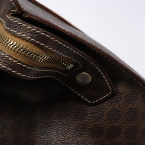 CELINE Macadam Canvas Tote Bag PVC Brown Gold Auth bs28731