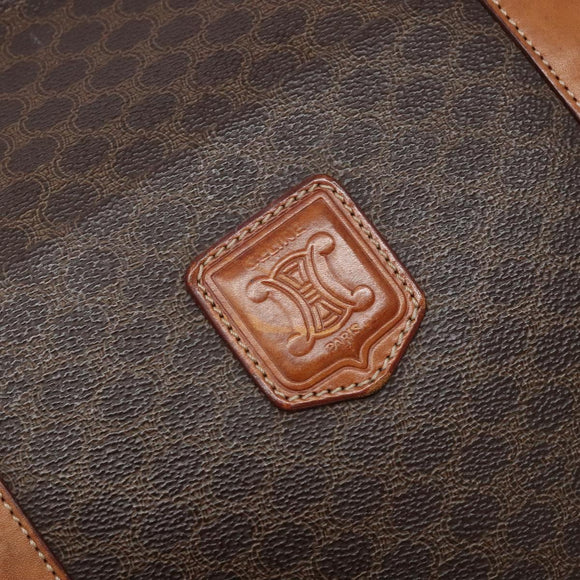 CELINE Macadam Canvas Tote Bag PVC Brown Gold Auth bs28731