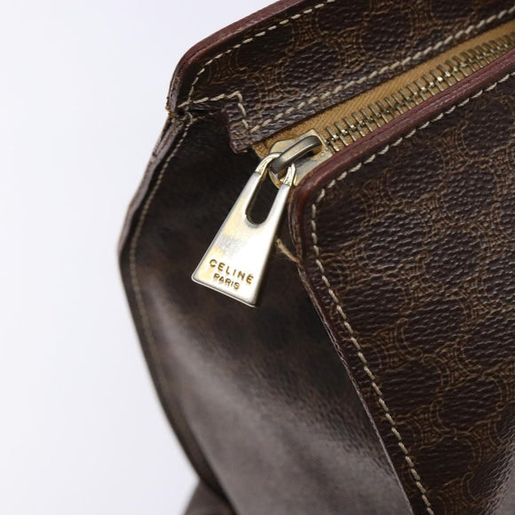 CELINE Macadam Canvas Tote Bag PVC Brown Gold Auth bs28731