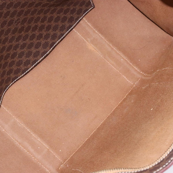 CELINE Macadam Canvas Tote Bag PVC Brown Gold Auth bs28731