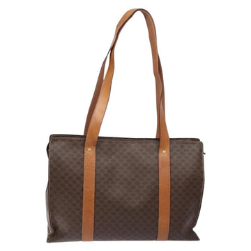 CELINE Macadam Canvas Tote Bag PVC Brown Gold Auth bs28731 - 0