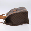 CELINE Macadam Canvas Tote Bag PVC Brown Gold Auth bs28731-4