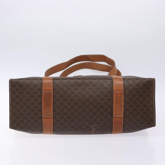 CELINE Macadam Canvas Tote Bag PVC Brown Gold Auth bs28731