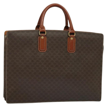 CELINE Macadam Canvas Business Bag PVC Brown Gold Auth bs28732
