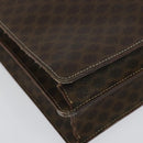 CELINE Macadam Canvas Business Bag PVC Brown Gold Auth bs28732-10
