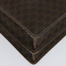 CELINE Macadam Canvas Business Bag PVC Brown Gold Auth bs28732-12