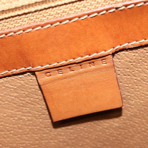 CELINE Macadam Canvas Business Bag PVC Brown Gold Auth bs28732