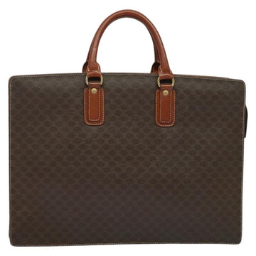 CELINE Macadam Canvas Business Bag PVC Brown Gold Auth bs28732 - 0