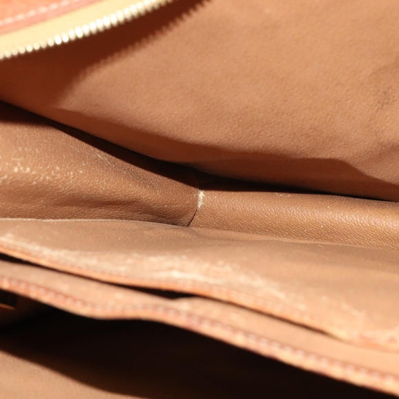 CELINE Macadam Canvas Business Bag PVC Brown Gold Auth bs28732