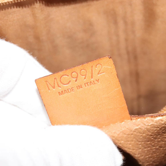 CELINE Macadam Canvas Business Bag PVC Brown Gold Auth bs28732