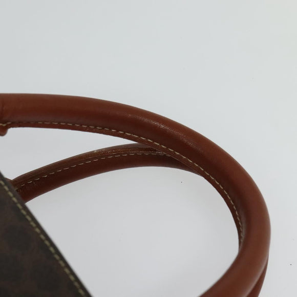 CELINE Macadam Canvas Business Bag PVC Brown Gold Auth bs28732