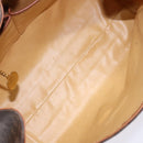 CELINE Macadam Canvas Hand Bag PVC Leather Brown Gold Auth bs28733-12