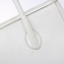 CELINE Hand Bag Leather White Gold Auth bs28734-10
