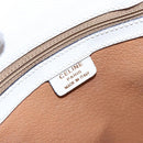 CELINE Hand Bag Leather White Gold Auth bs28734-17