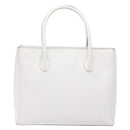 CELINE Hand Bag Leather White Gold Auth bs28734-13