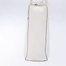 CELINE Hand Bag Leather White Gold Auth bs28734-3