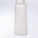 CELINE Hand Bag Leather White Gold Auth bs28734-4