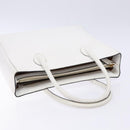 CELINE Hand Bag Leather White Gold Auth bs28734-6