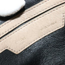 CELINE Trapeze Hand Bag Leather Suede 2way Beige Black gold Auth bs28736-20