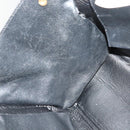 CELINE Trapeze Hand Bag Leather Suede 2way Beige Black gold Auth bs28736-22