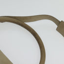 CELINE Trapeze Hand Bag Leather Suede 2way Beige Black gold Auth bs28736-8