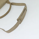 CELINE Trapeze Hand Bag Leather Suede 2way Beige Black gold Auth bs28736-9