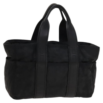 HERMES Acape Luco PM Hand Bag Nylon Black Silver Auth bs28738