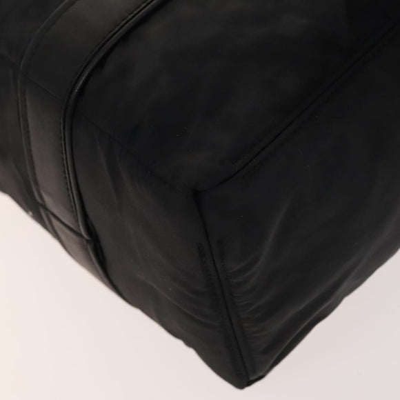 HERMES Acape Luco PM Hand Bag Nylon Black Silver Auth bs28738