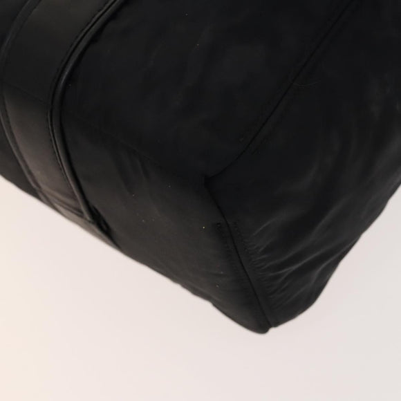 HERMES Acape Luco PM Hand Bag Nylon Black Silver Auth bs28738