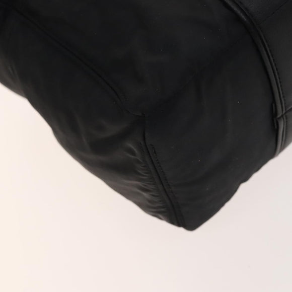 HERMES Acape Luco PM Hand Bag Nylon Black Silver Auth bs28738