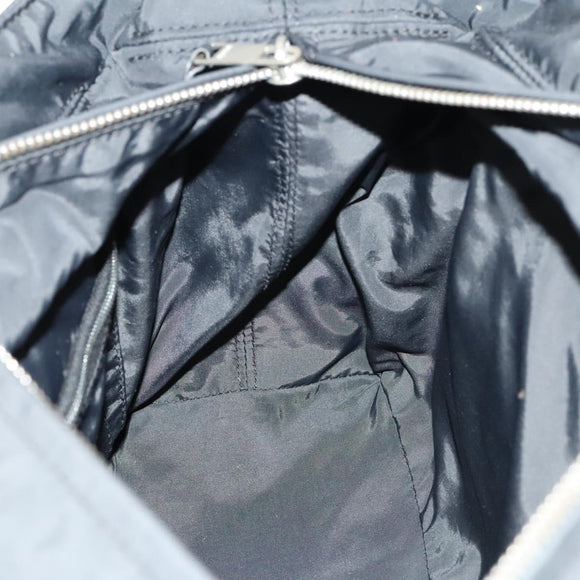 HERMES Acape Luco PM Hand Bag Nylon Black Silver Auth bs28738