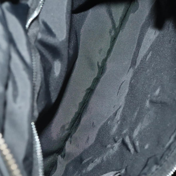 HERMES Acape Luco PM Hand Bag Nylon Black Silver Auth bs28738