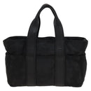 HERMES Acape Luco PM Hand Bag Nylon Black Silver Auth bs28738-13