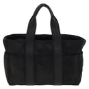 HERMES Acape Luco PM Hand Bag Nylon Black Silver Auth bs28738-2