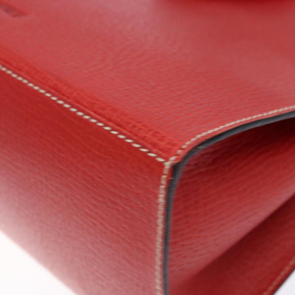 LOEWE Tote Bag Leather Red Gold Auth bs28739