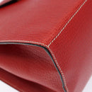 LOEWE Tote Bag Leather Red Gold Auth bs28739-15