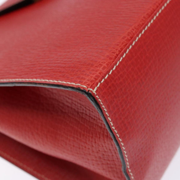 LOEWE Tote Bag Leather Red Gold Auth bs28739