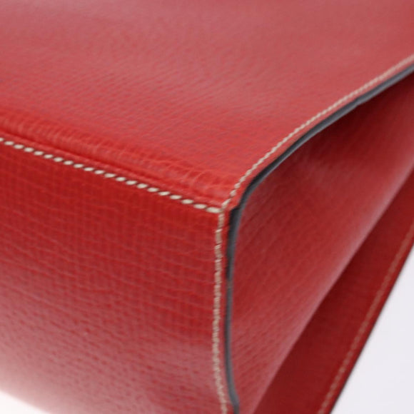 LOEWE Tote Bag Leather Red Gold Auth bs28739