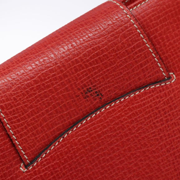 LOEWE Tote Bag Leather Red Gold Auth bs28739