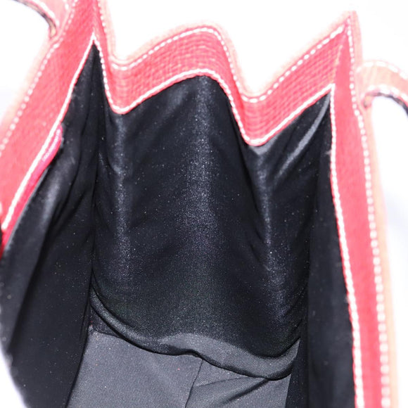 LOEWE Tote Bag Leather Red Gold Auth bs28739