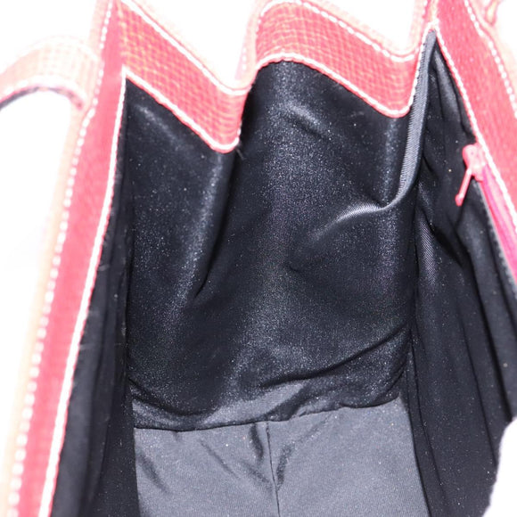 LOEWE Tote Bag Leather Red Gold Auth bs28739