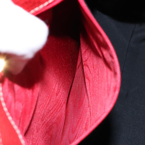 LOEWE Tote Bag Leather Red Gold Auth bs28739