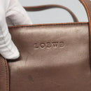 LOEWE Tote Bag Leather Brown Gold Auth bs28741-17